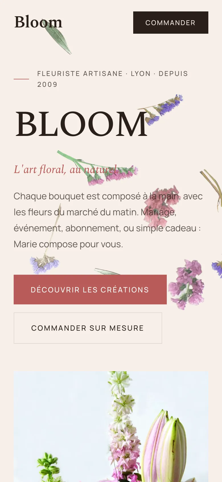 La même démo Bloom sur téléphone